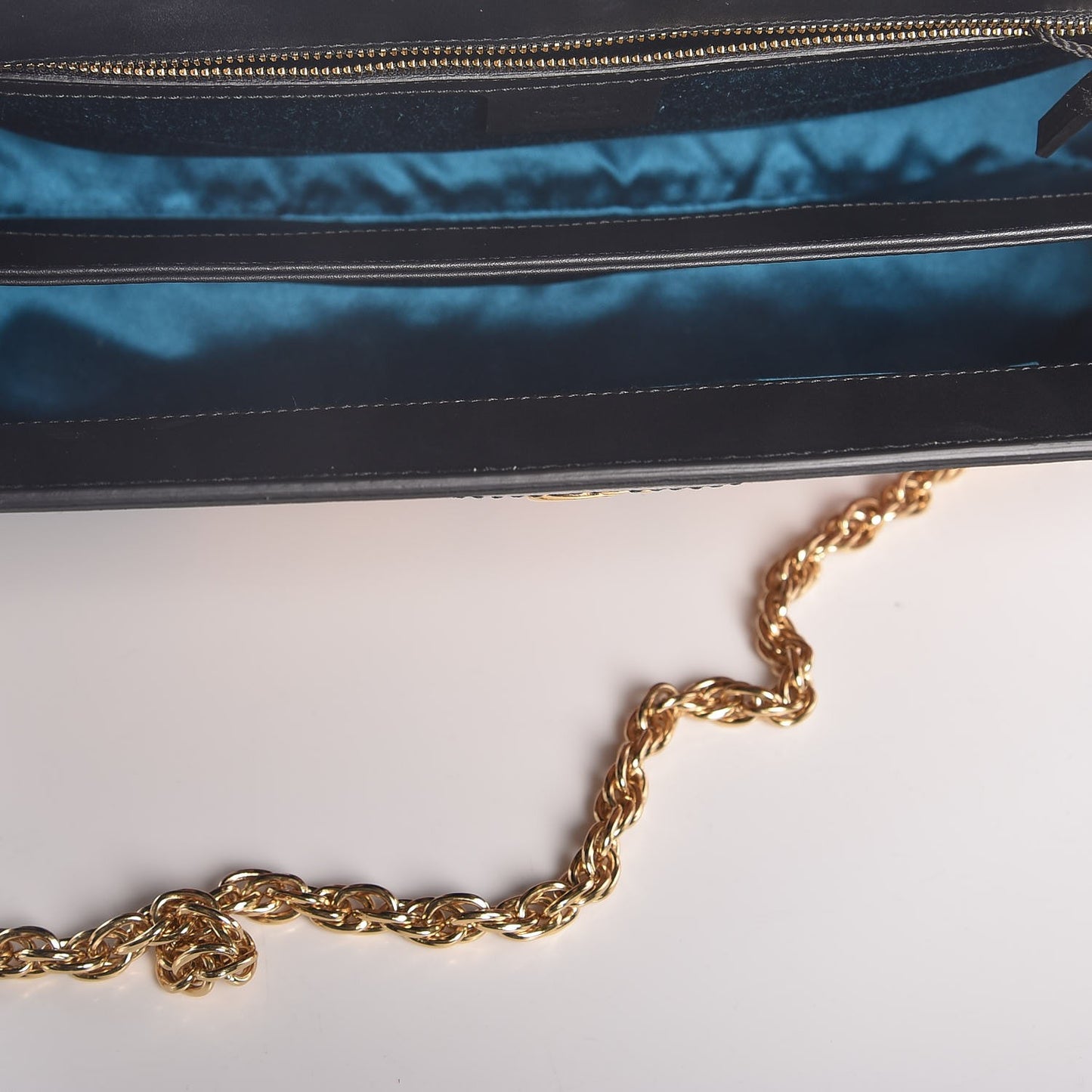 Suede Patent Web Dragon Embroidered Medium Ophidia Chain Shoulder Bag Blue Multicolor Black