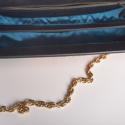 Gucci Suede Patent Web Dragon Embroidered Medium Ophidia Chain Shoulder Bag Blue Multicolor Black 5 of 7