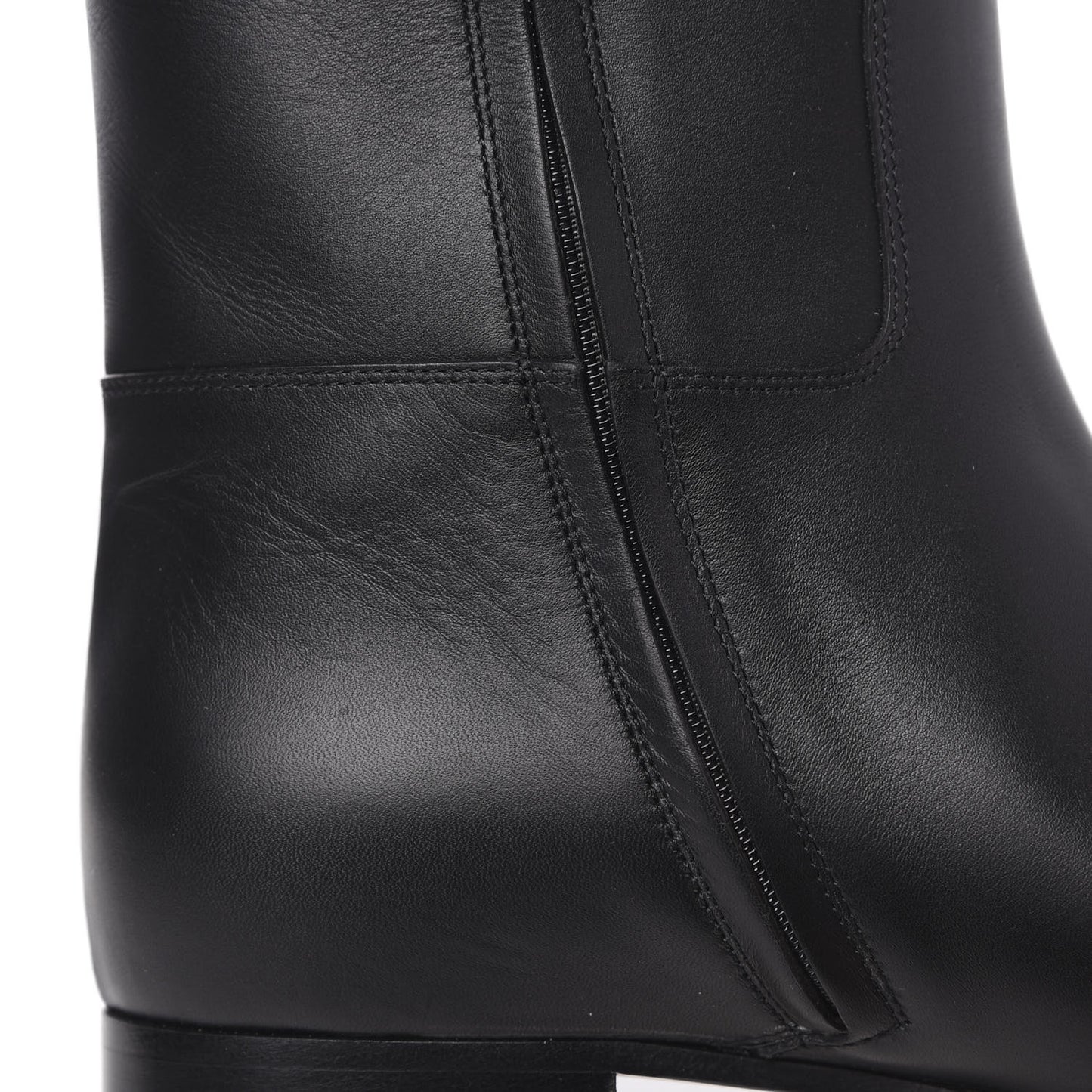 Calfskin Tiger Head Tall Boots 37 Black