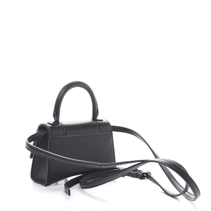 Balenciaga Grained Calfskin Hourglass Top Handle Bag Mini Black 4 of 10