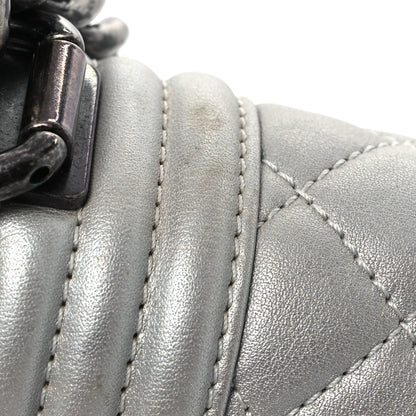 Chanel Metallic Lambskin Quilted Small Boy Flap Silver 16 of 17