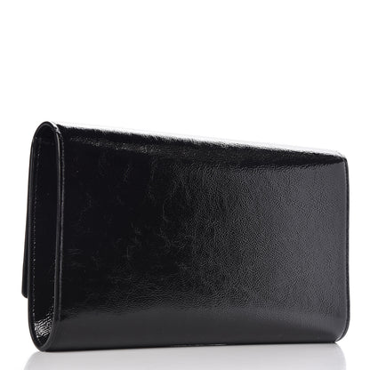 Saint Laurent Textured Patent Monogram Large Belle De Jour Clutch Black 3 of 6