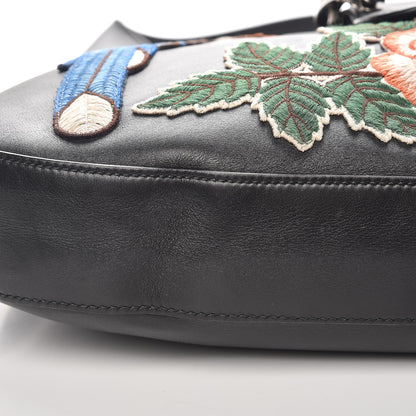 Gucci Calfskin Web Garden Collection Embroidered Medium Dionysus Hobo Black 9 of 9