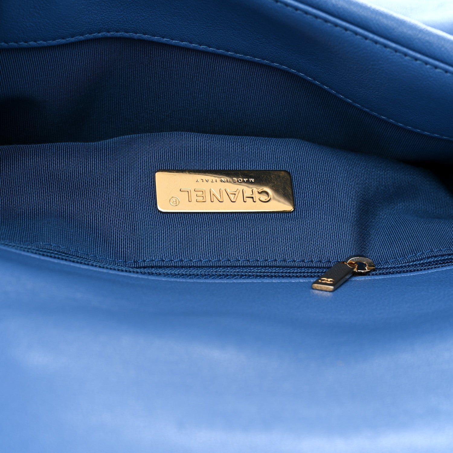 Chanel Lambskin Quilted Large Chanel 19 Flap Blue 6 of 10