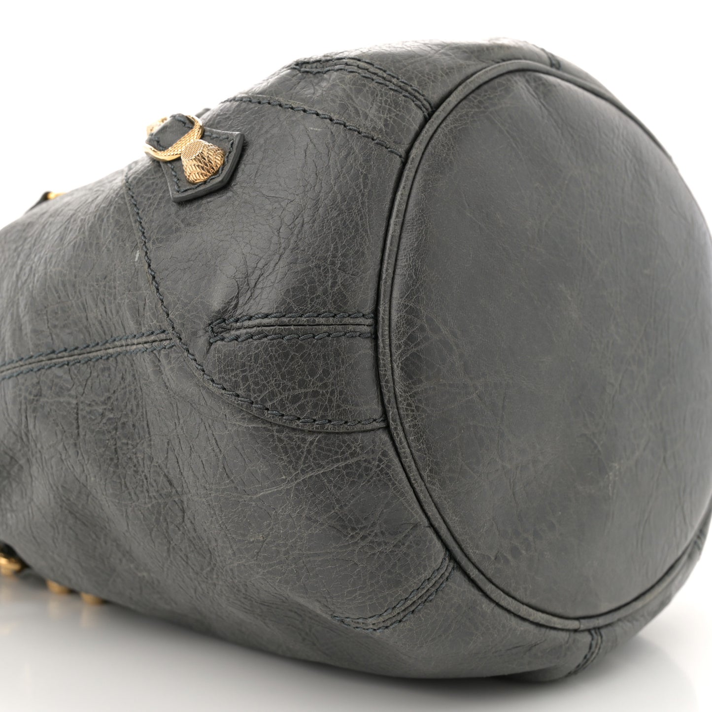 Agneau Giant 12 Gold Hardware Mini Pompon Gris Tarmac