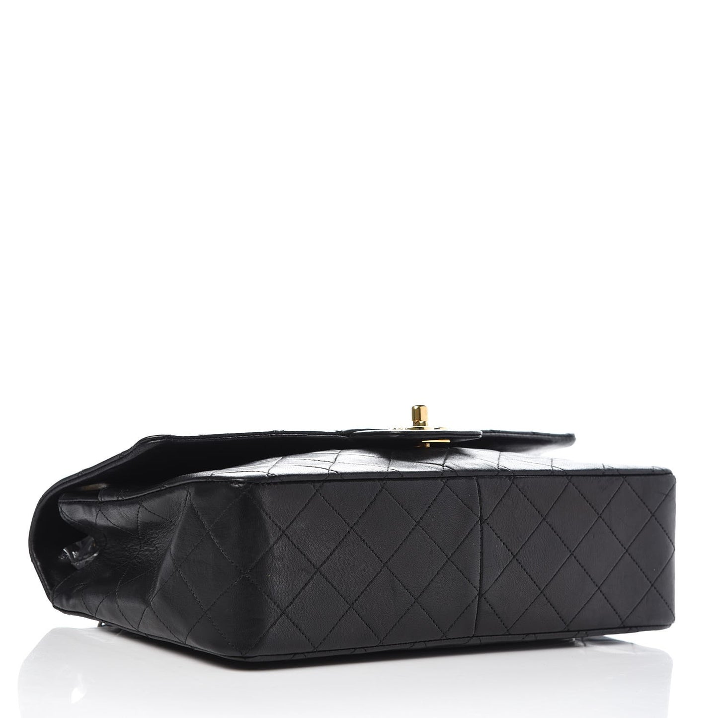 Lambskin Quilted Medium Single Flap Black
