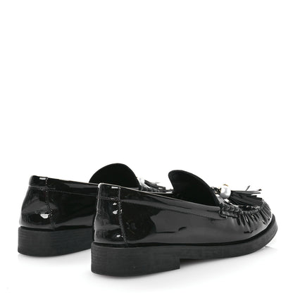 Jimmy Choo Patent Pearl Addie Loafers 40.5 Black 4 of 7