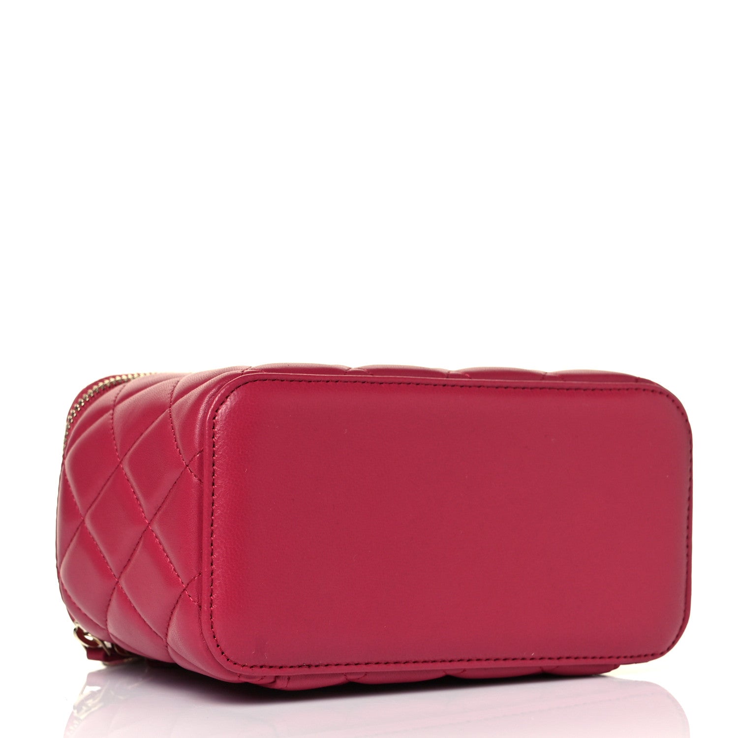 Chanel Lambskin Quilted Small Top Handle Vanity Case With Chain Dark Pink 4 of 10