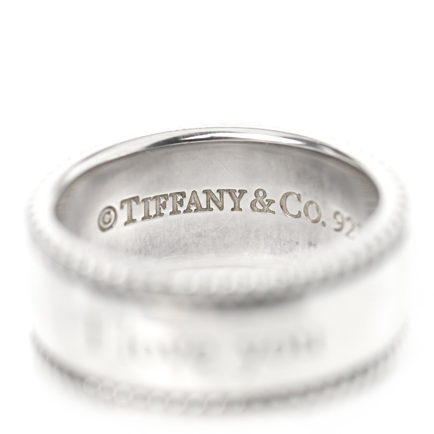 Tiffany Sterling Silver Milgrain I Love You Band Ring 50 5.5 4 of 5