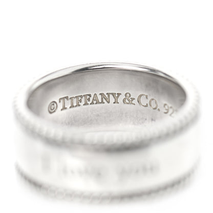 Tiffany Sterling Silver Milgrain I Love You Band Ring 50 5.5 4 of 5