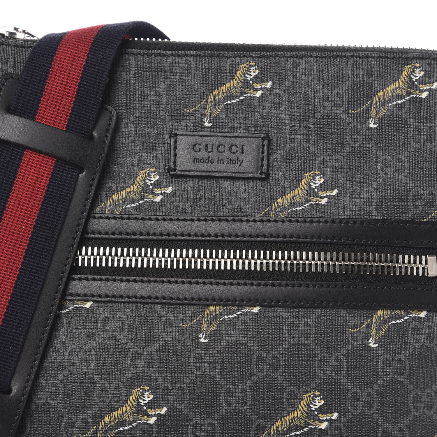 Gucci GG Supreme Monogram Tigers Web Messenger Bag Black Multicolor 9 of 9