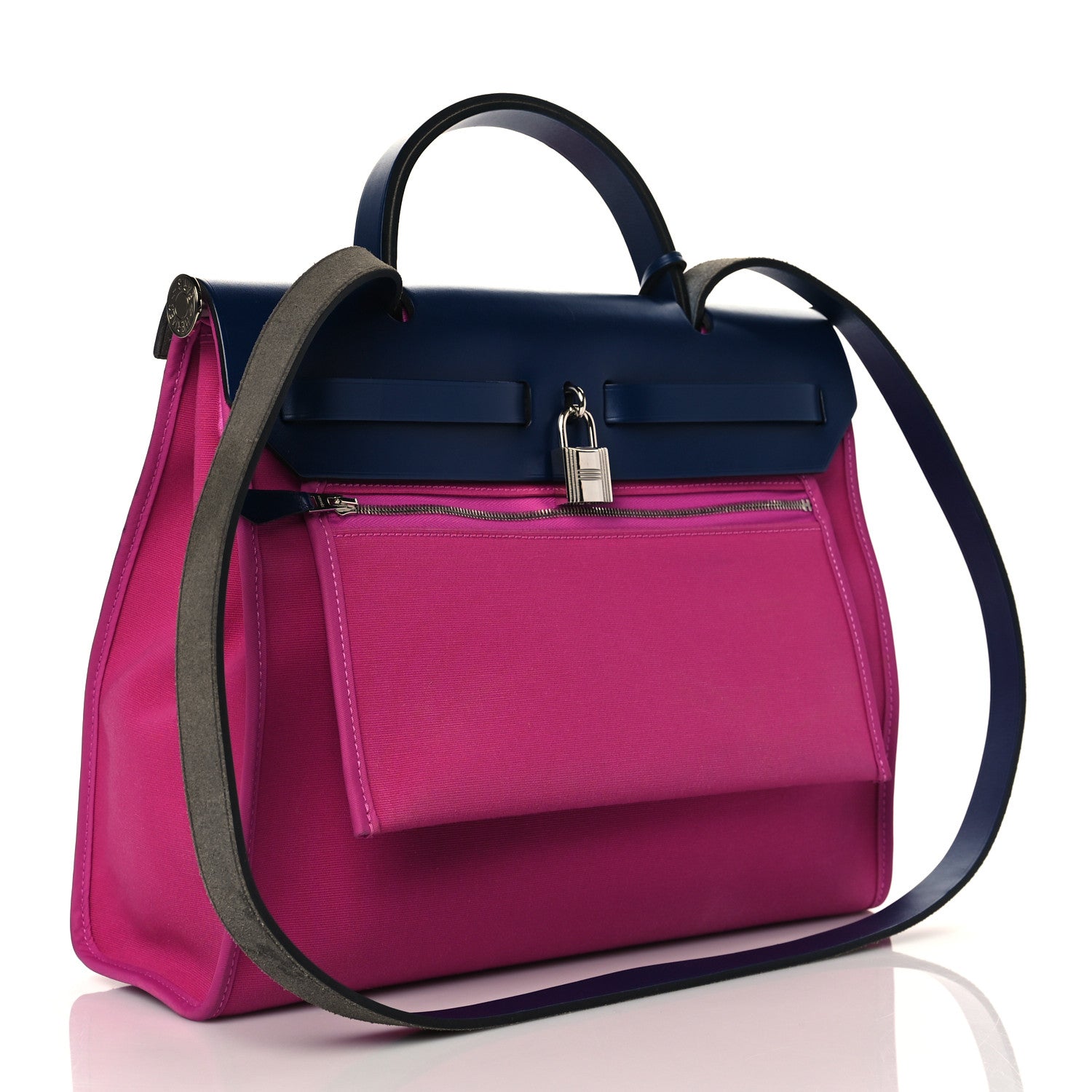 Hermes Vache Hunter Toile Herbag Zip 31 PM Magnolia Bleu Saphir 3 of 12