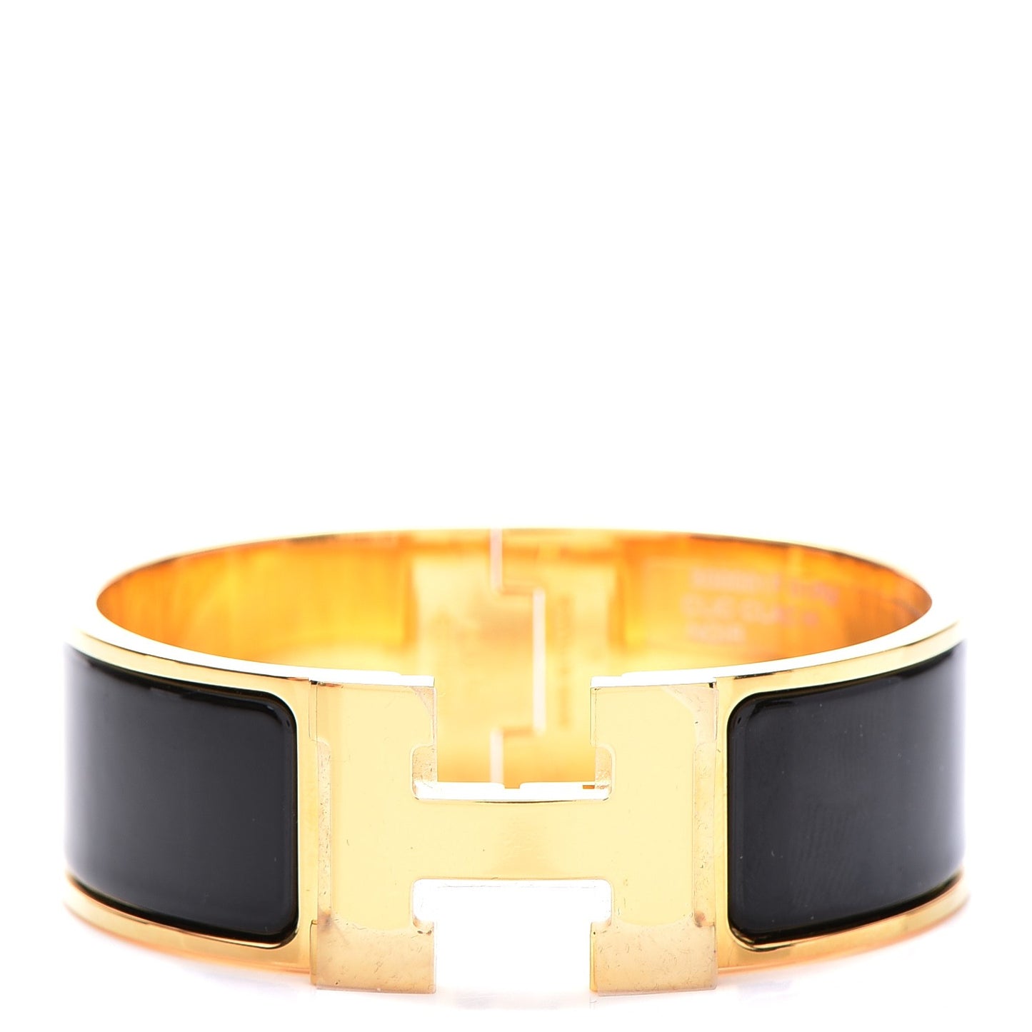 Enamel Wide Clic Clac H Bracelet PM Black