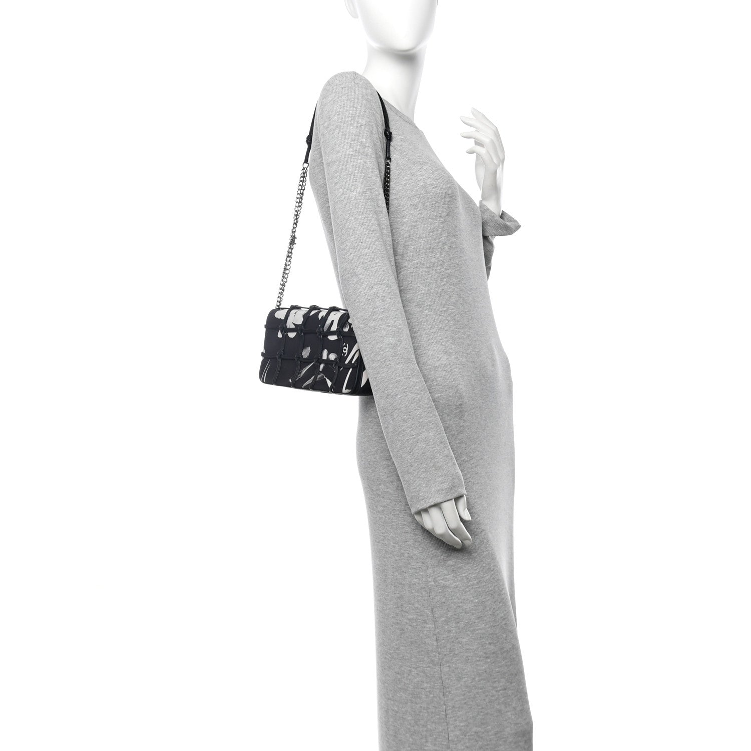 Chanel Silk Lambskin Tahiti Timeless Flap Navy White 2 of 11