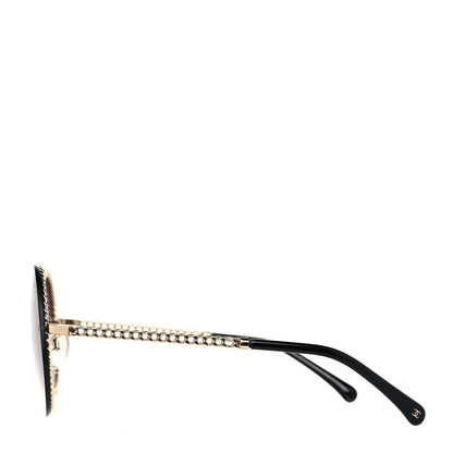 Chanel Metal Chain Round Sunglasses 4245 Black 3 of 7