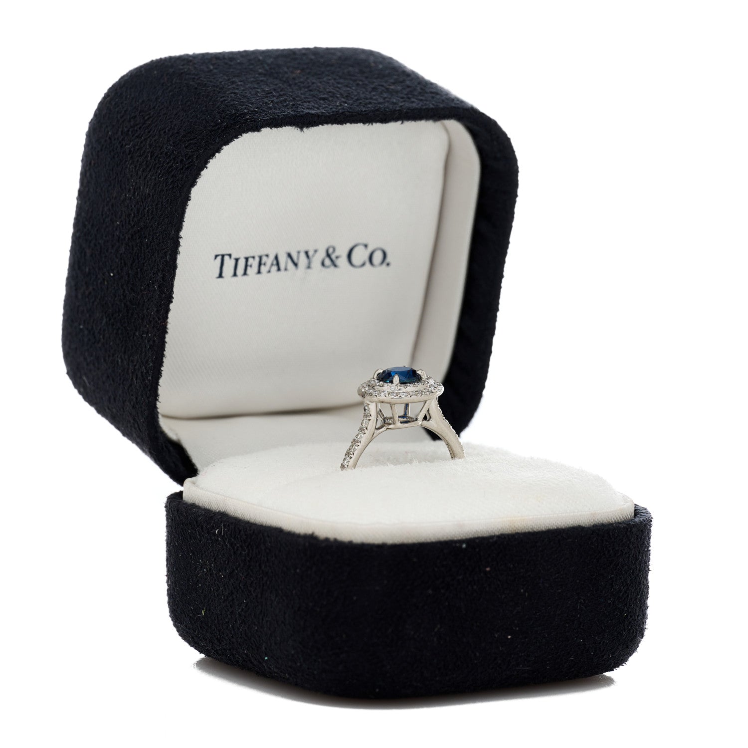Tiffany Platinum Diamond Blue Sapphire Soleste Ring 47 4 7 of 7