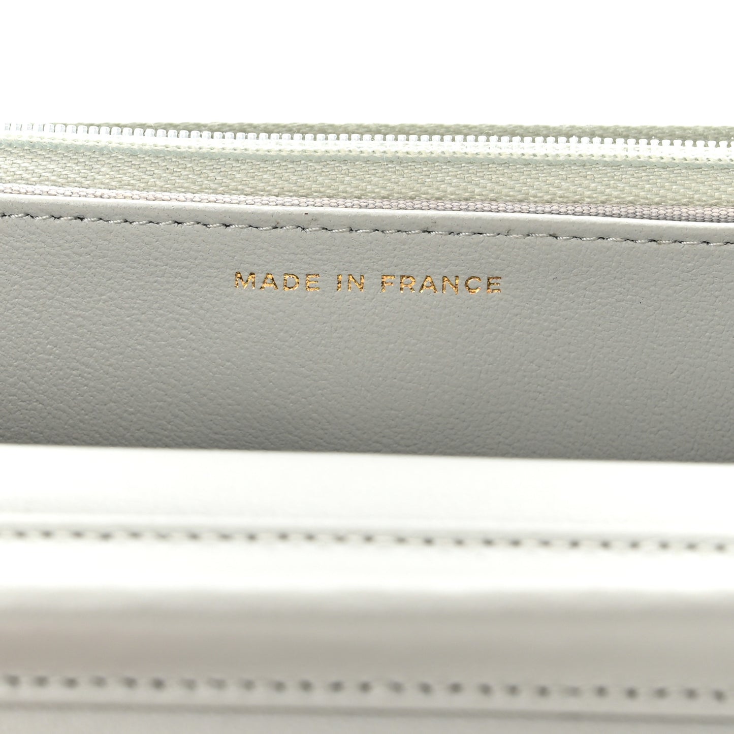 Lambskin Quilted Wallet On Chain WOC Grey