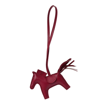 Hermes Milo Lambskin Grigri Rodeo Horse Bag Charm PM Rubis 1 of 4