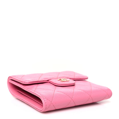 Chanel Caviar Quilted Compact Flap Wallet Pink 4 of 9