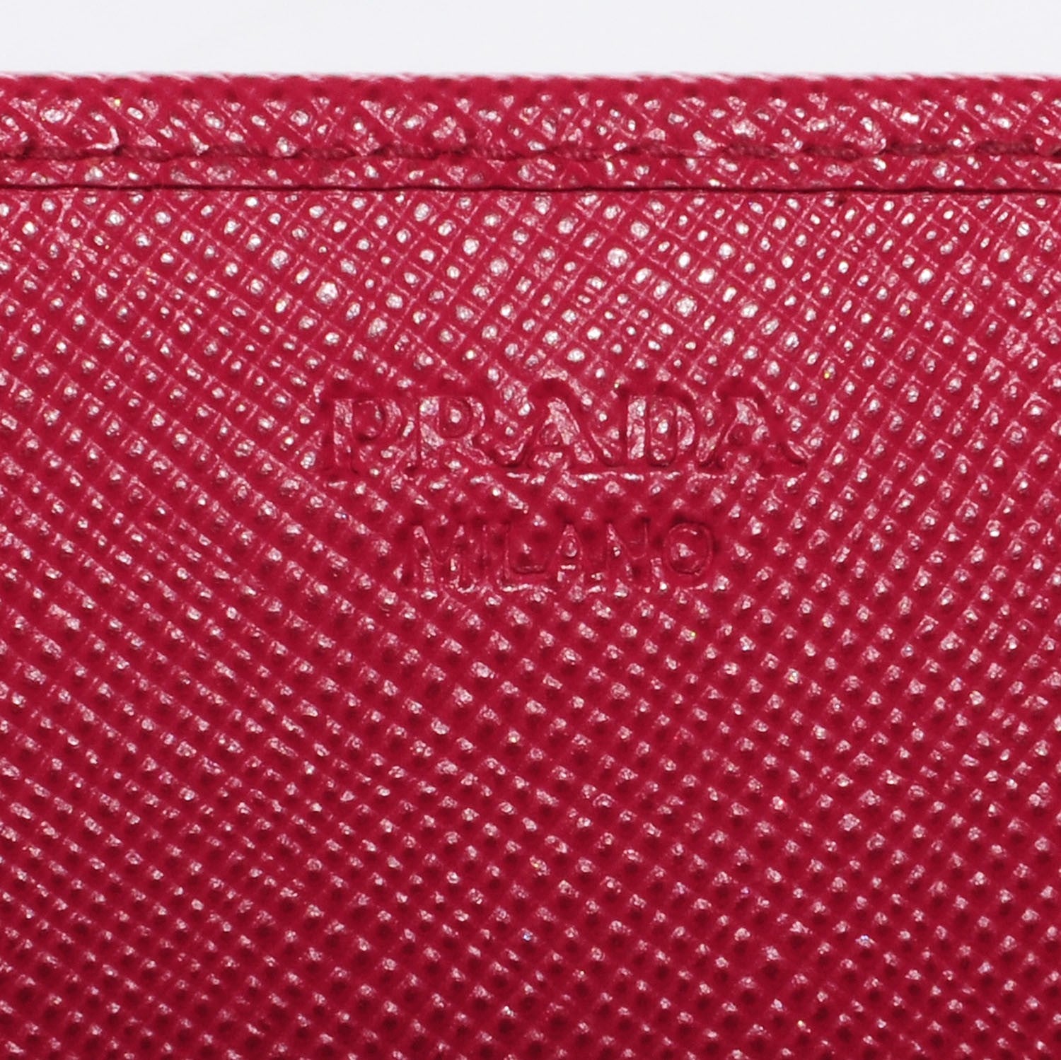 Prada Saffiano Metal Oro Chain Wallet Peonia 5 of 9