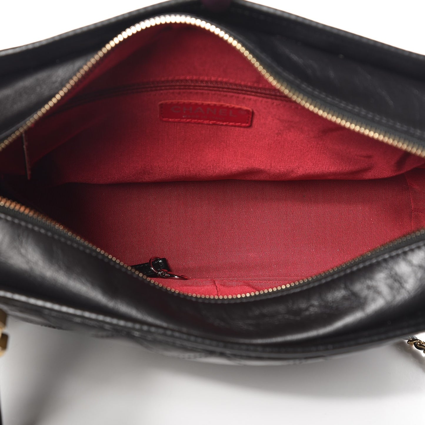 Aged Calfskin Quilted Medium Gabrielle Hobo Black