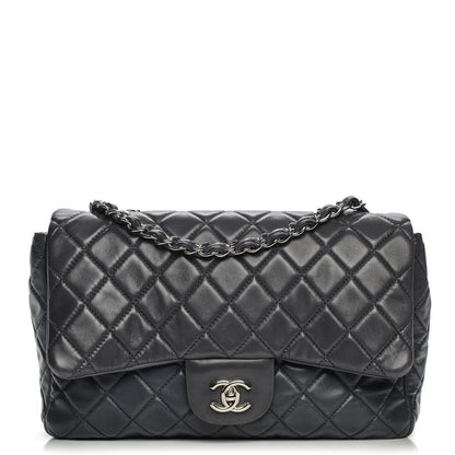 Chanel Lambskin Quilted Jumbo Single Flap Grey 1 of 7