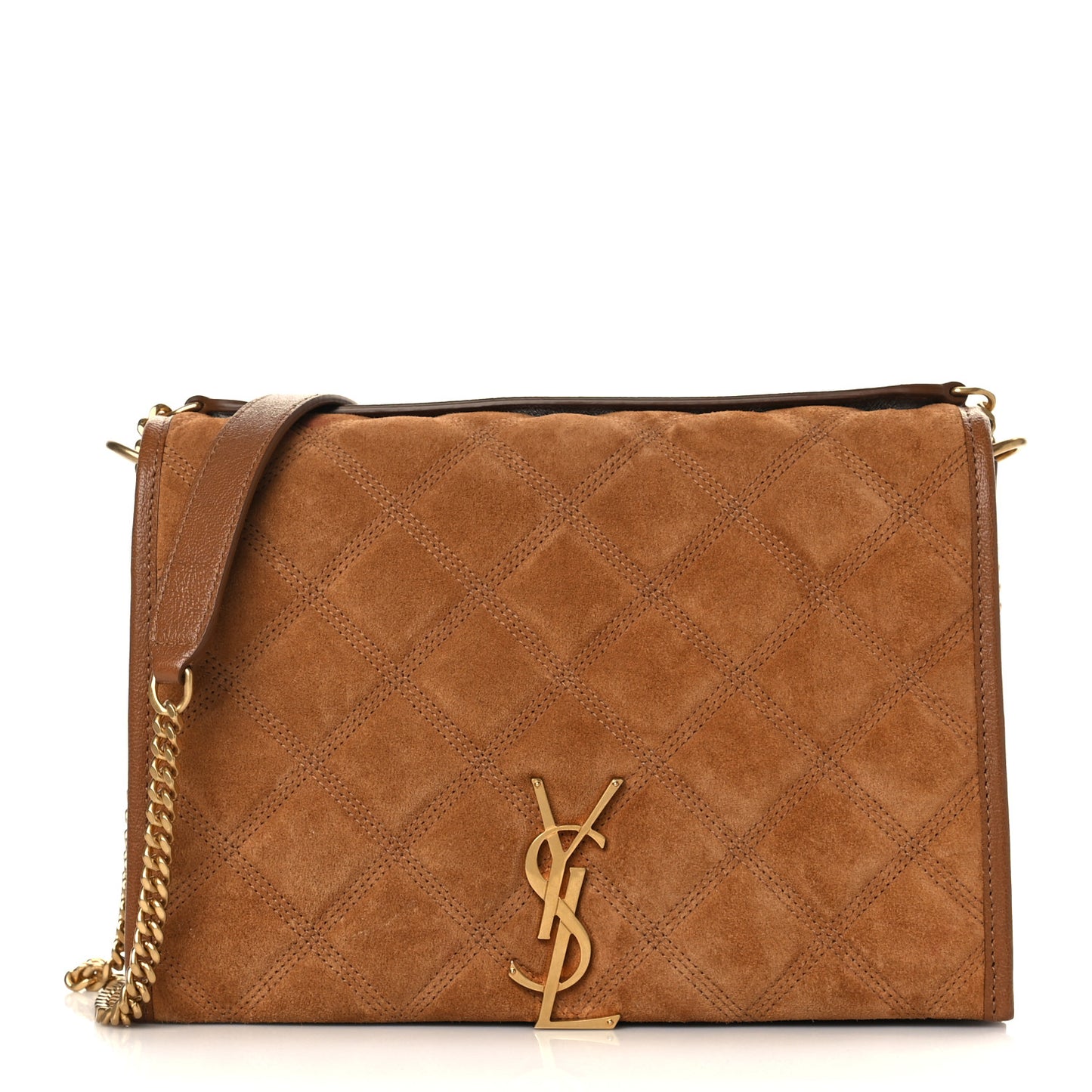 Suede Quilted Mini Becky Chain Bag Cinnamon