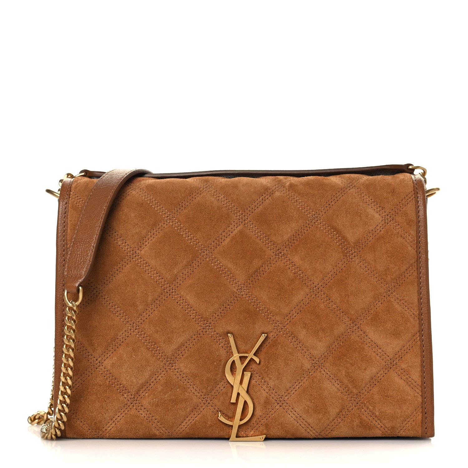 Saint Laurent Suede Quilted Mini Becky Chain Bag Cinnamon 1 of 6