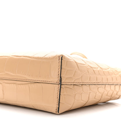 Alexander McQueen Calfskin Crocodile Embossed Mini Shopper Tote Beige 9 of 9