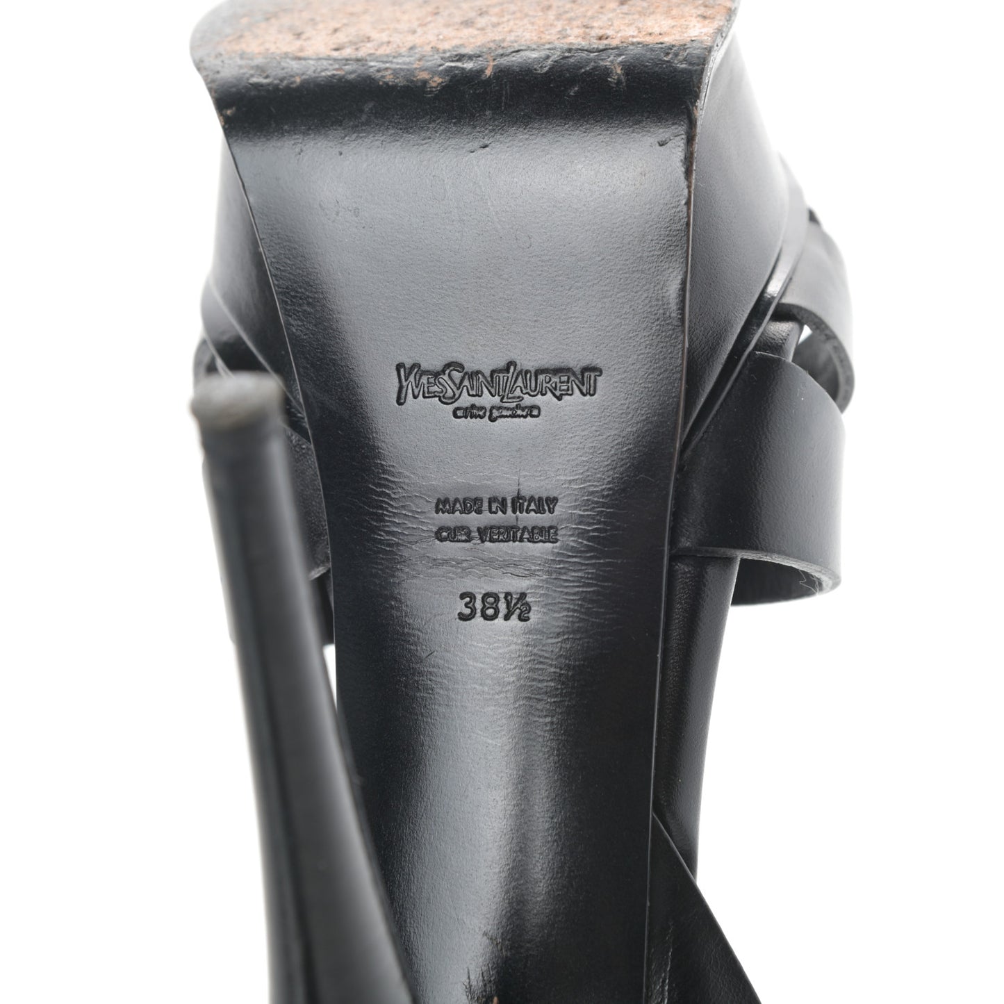Calfskin Tribute 105 Platform Sandals 38.5 Black