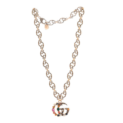 Gucci Crystal Marmont Necklace Aged Gold Multicolor 4 of 6