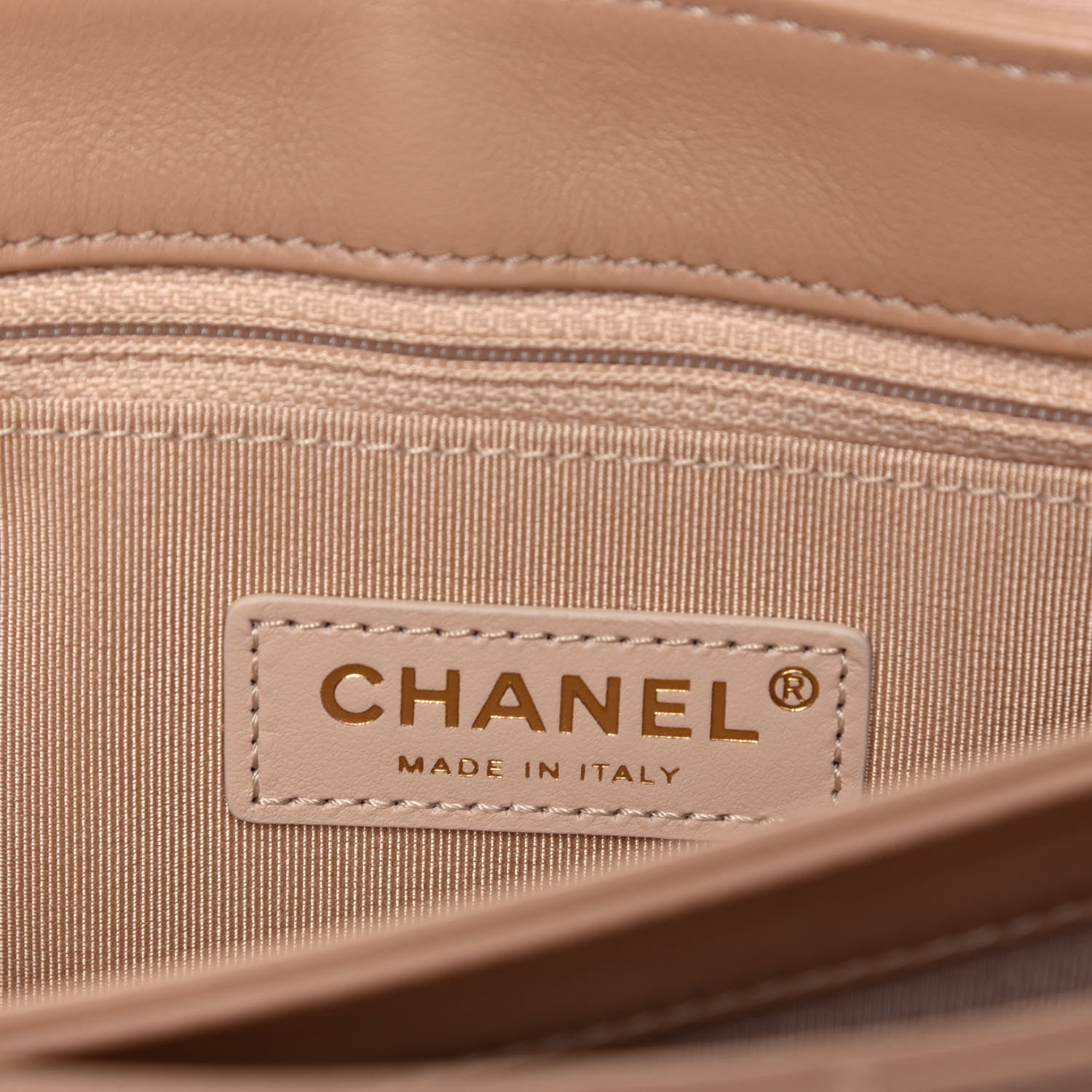 Chanel Calfskin Quilted Enchained Clutch Beige 6 of 9