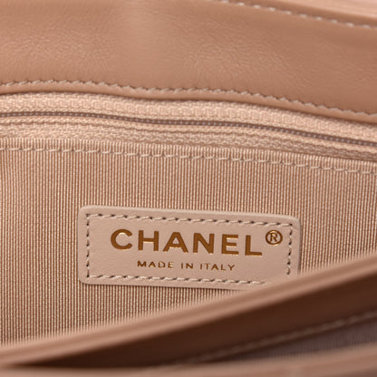 Chanel Calfskin Quilted Enchained Clutch Beige 6 of 9