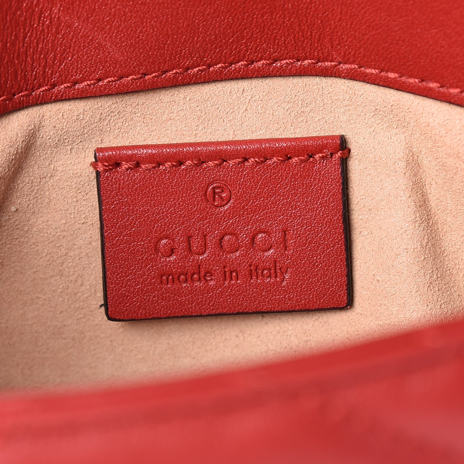 Gucci Calfskin Matelasse Super Mini GG Marmont Shoulder Bag Hibiscus Red 6 of 11