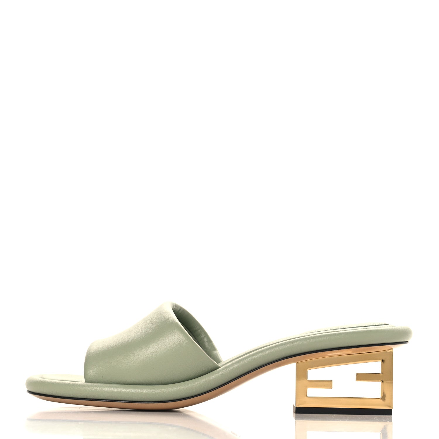 Fendi Nappa Baguette 60mm Slide Sandals 39.5 Musk 1 of 9