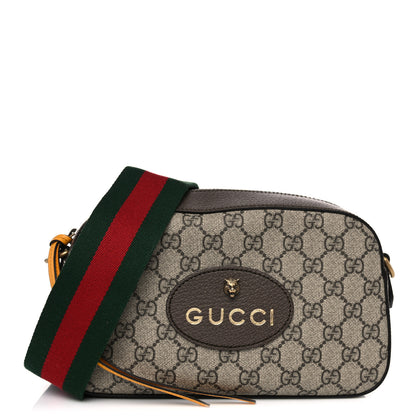 Gucci GG Supreme Monogram Web Neo Vintage Shoulder Bag Beige New Acero Crop 1 of 9