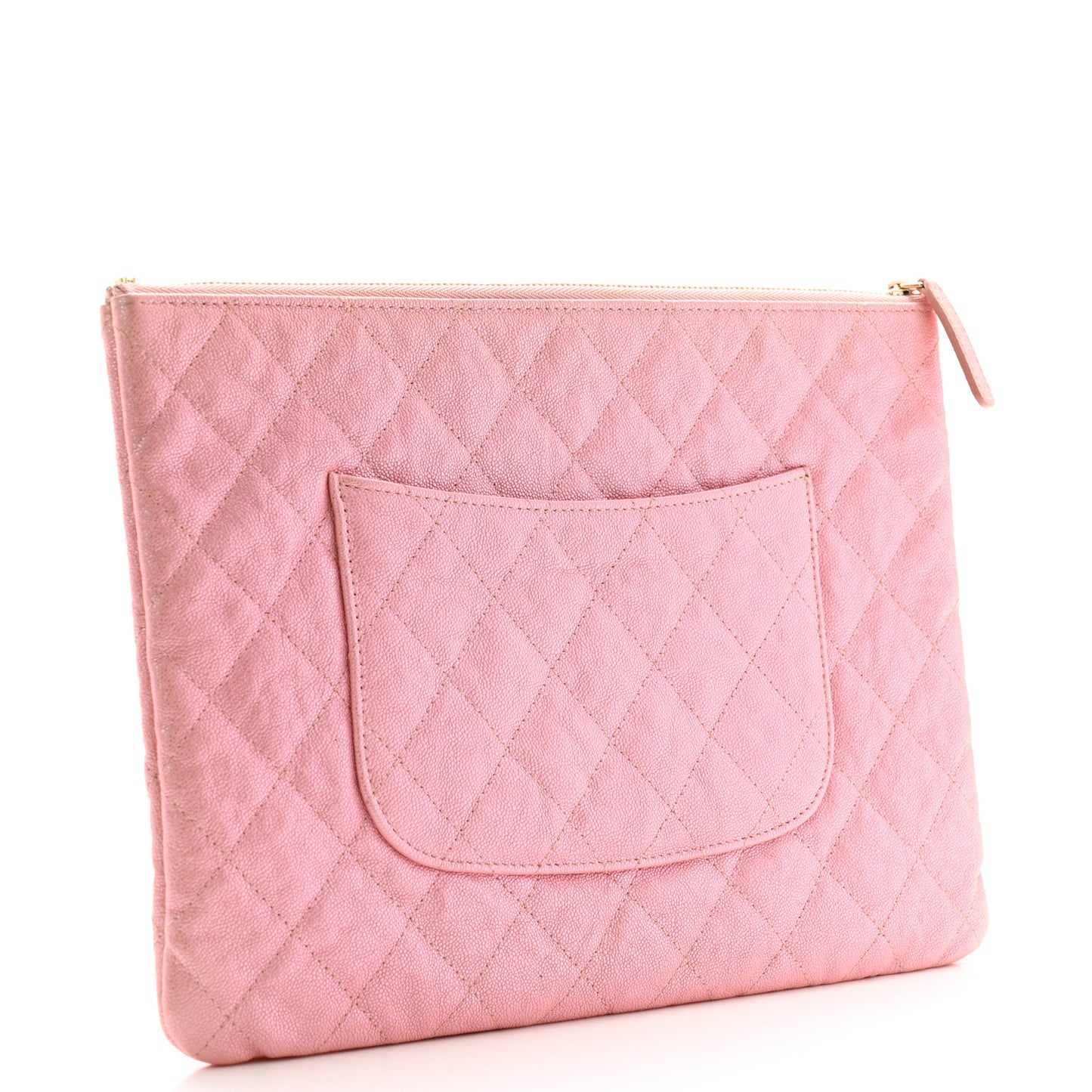 Iridescent Caviar Medium Night by the C Pouch Clutch Rose Pink