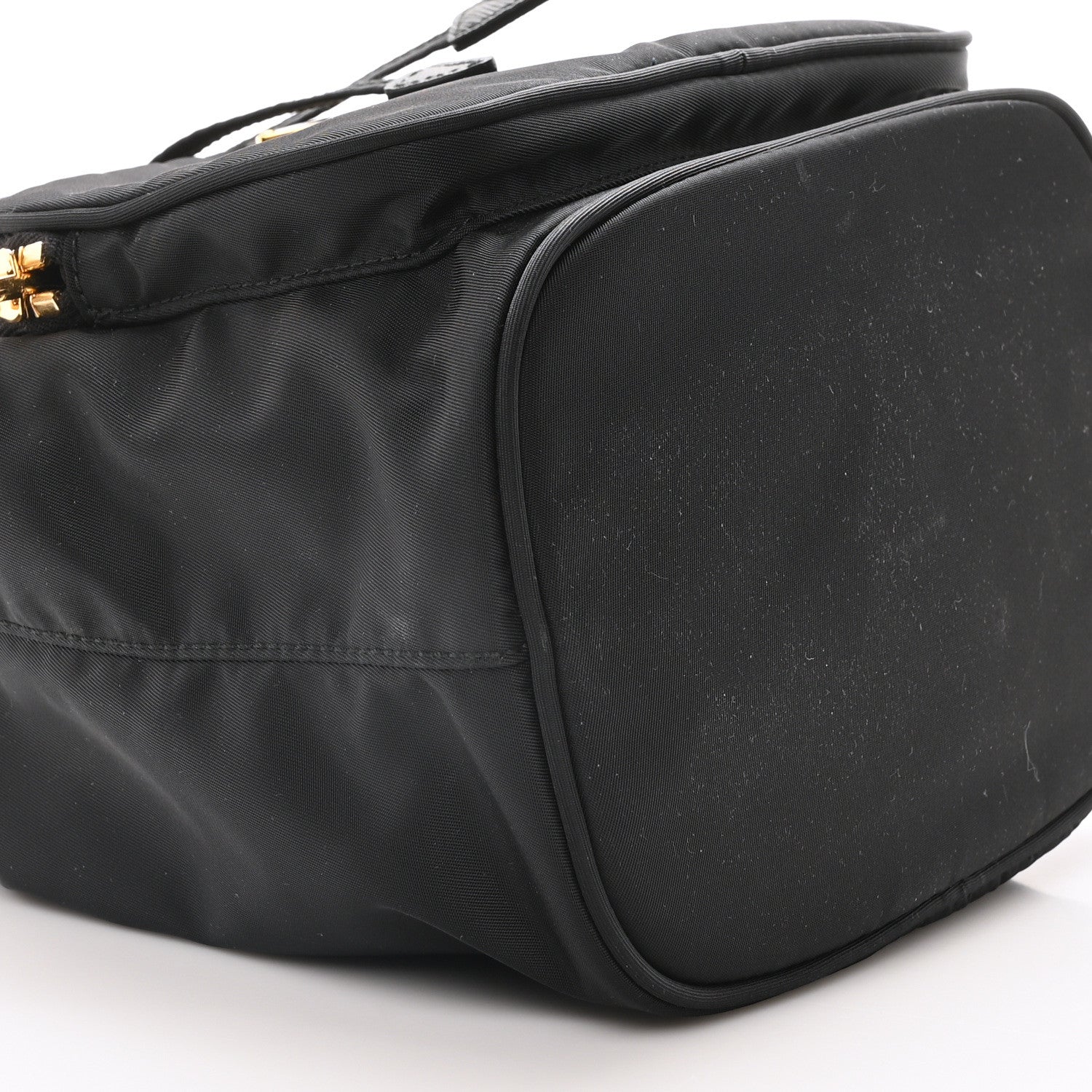 Prada Saffiano Tessuto Nylon Mini Bucket Crossbody Bag Black 10 of 11
