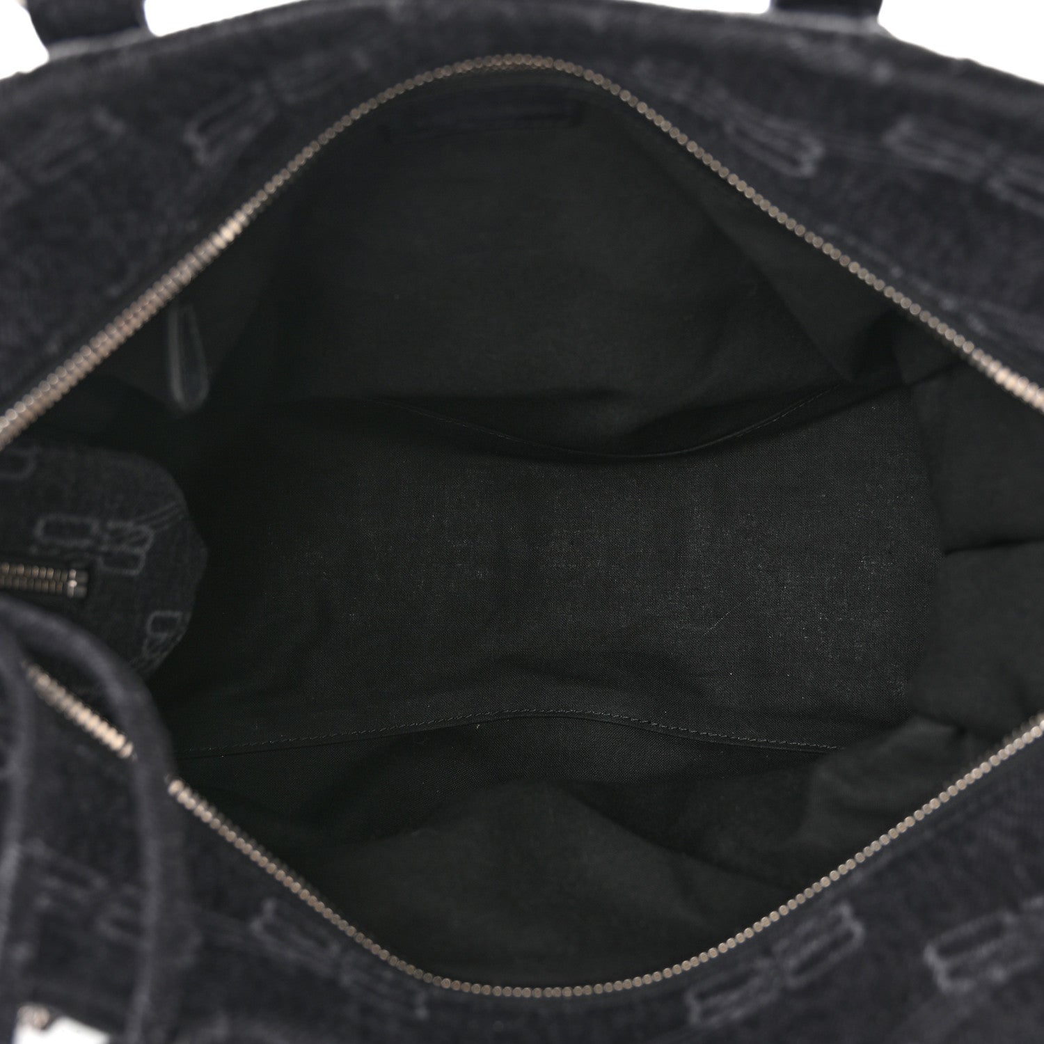 Balenciaga Washed Denim BB Monogram Neo Cagole City Handbag Black 4 of 8