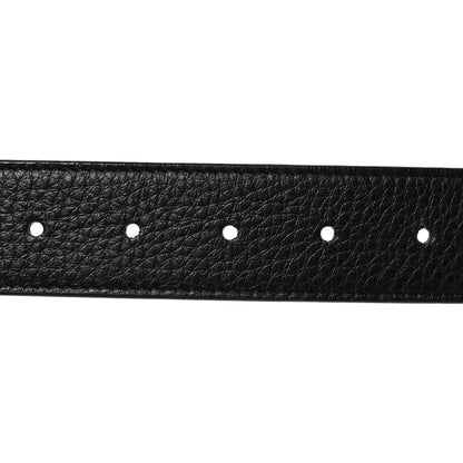 Fendi Cuoio Romano Glazed Fabric Enamel FF 1974 Reversible Belt 95 38 Black 6 of 8