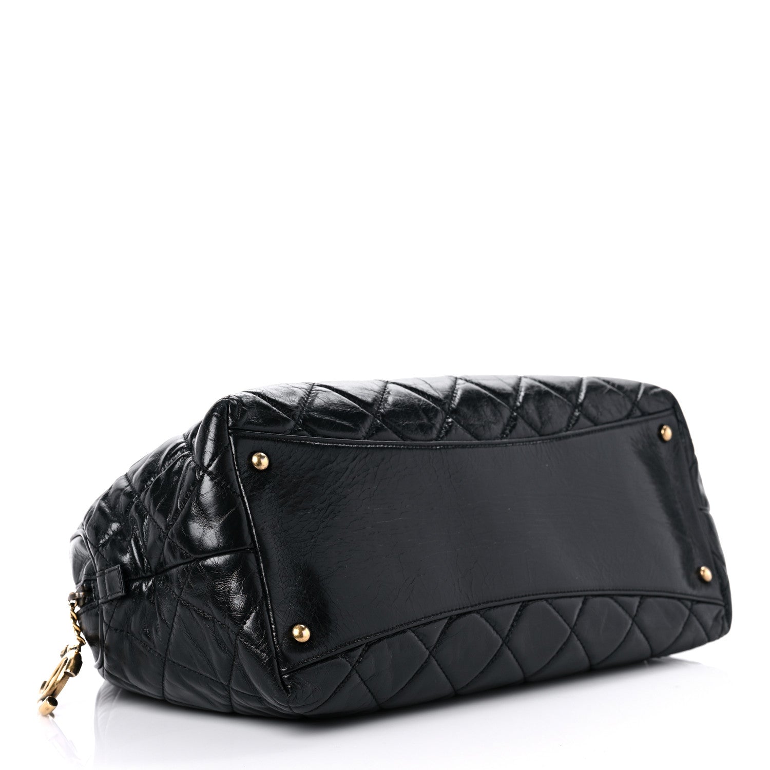 Chanel Glazed Calfskin Castle Rock Bowling Bag Black 3 of 19