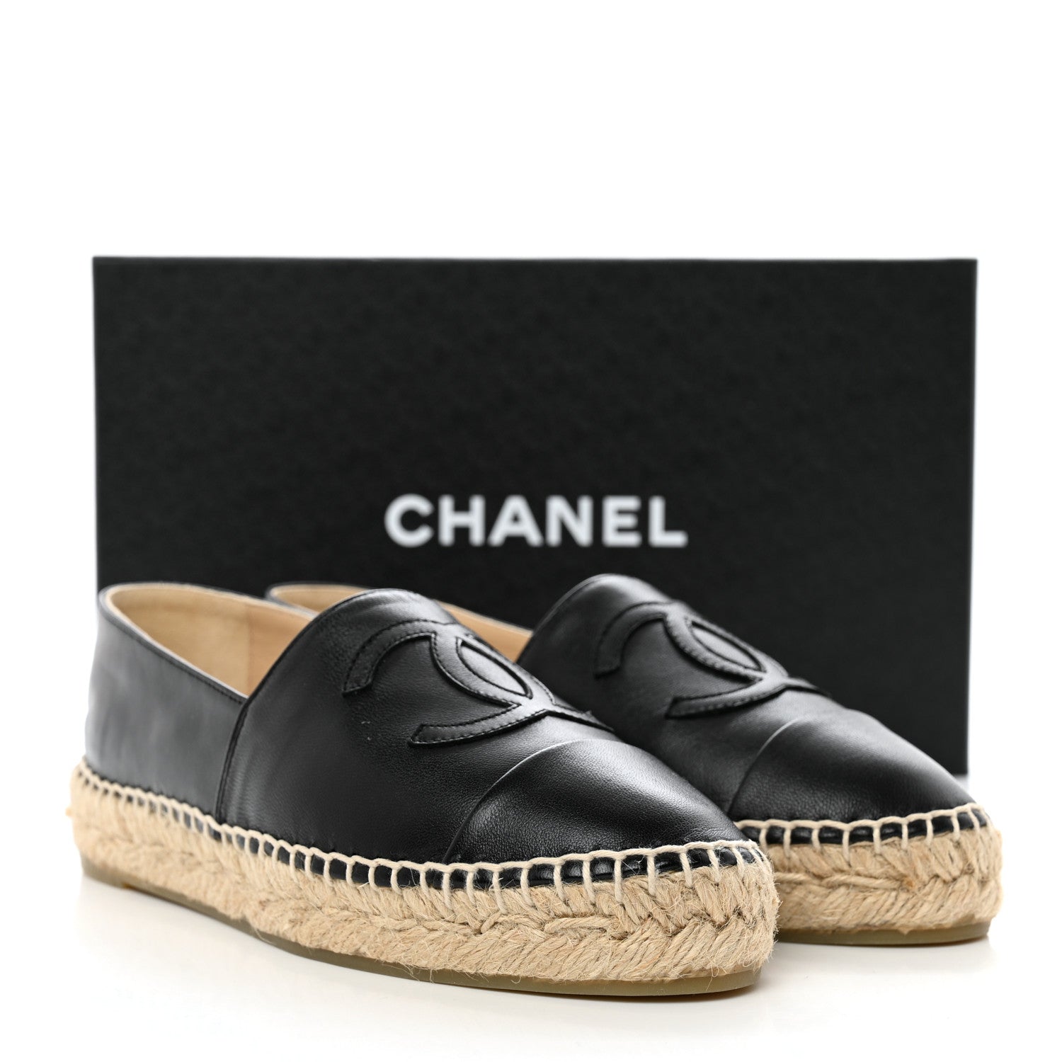 Chanel Lambskin CC Espadrilles 36 Black 9 of 9
