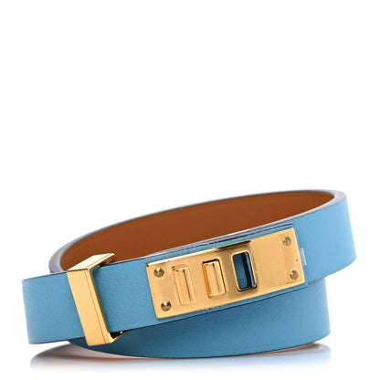 Hermes Swift Mini Dog Double Tour Bracelet T2 Bleu Du Nord 1 of 5
