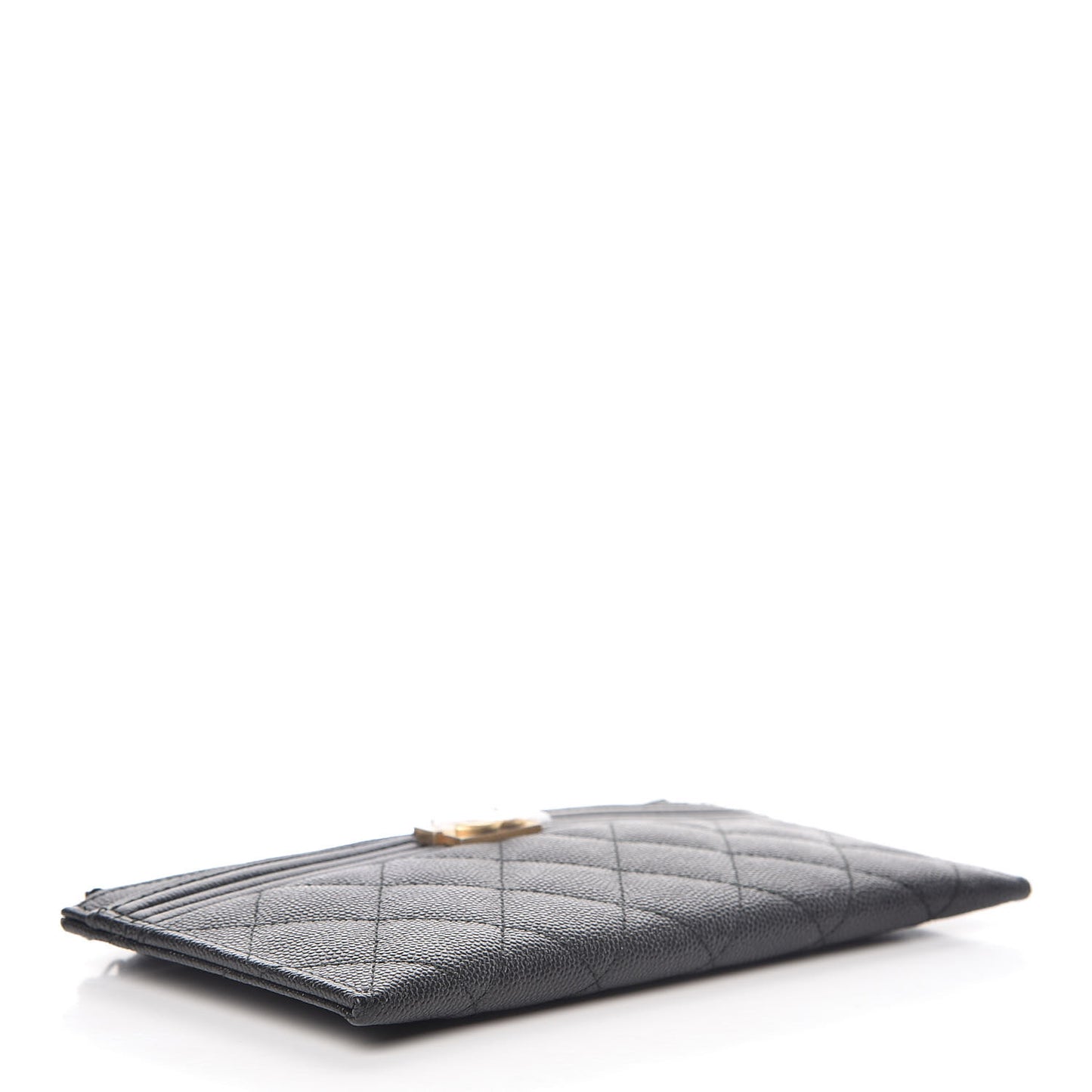 Caviar Quilted Classic Zip Boy Pouch Black