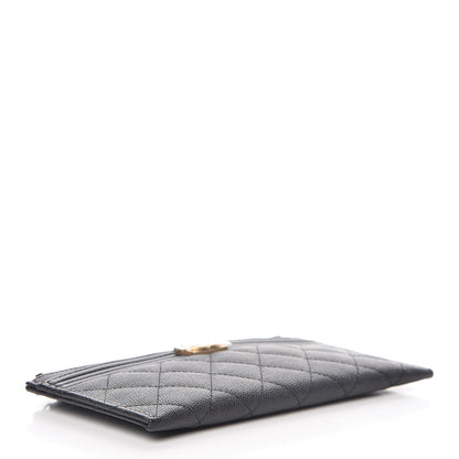 Chanel Caviar Quilted Classic Zip Boy Pouch Black 4 of 8