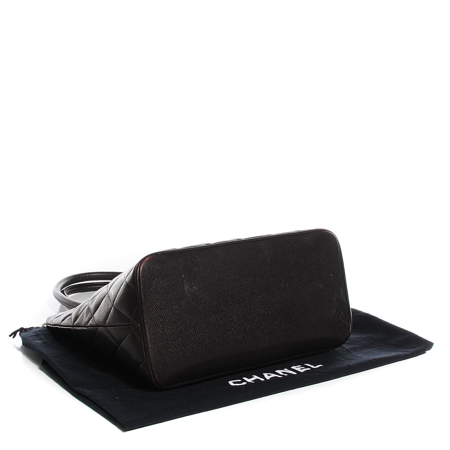 Caviar Medallion Tote Dark Brown