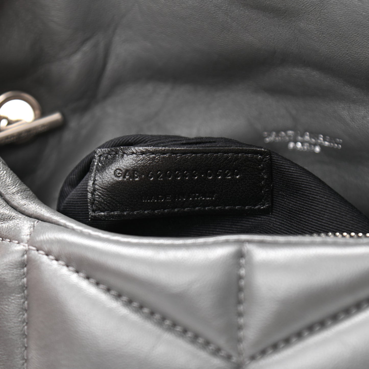 Lambskin Quilted Toy Loulou Puffer Monogram Chain Satchel Storm
