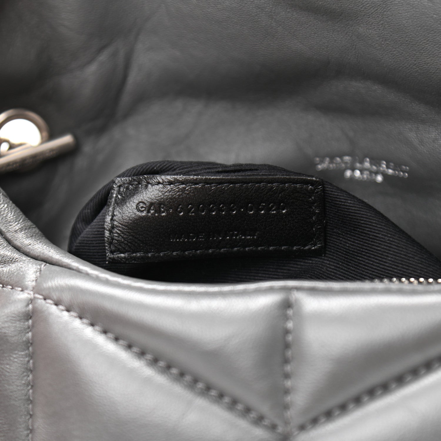 Saint Laurent Lambskin Quilted Toy Loulou Puffer Monogram Chain Satchel Storm 7 of 11