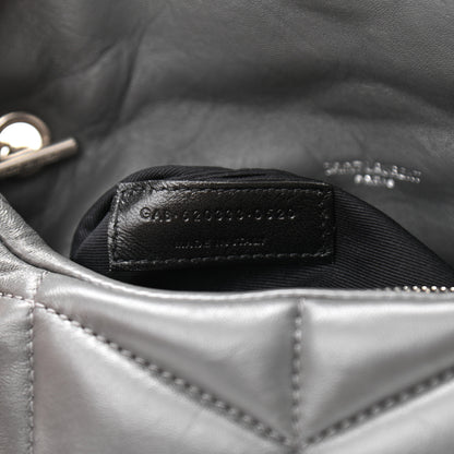 Saint Laurent Lambskin Quilted Toy Loulou Puffer Monogram Chain Satchel Storm 7 of 11