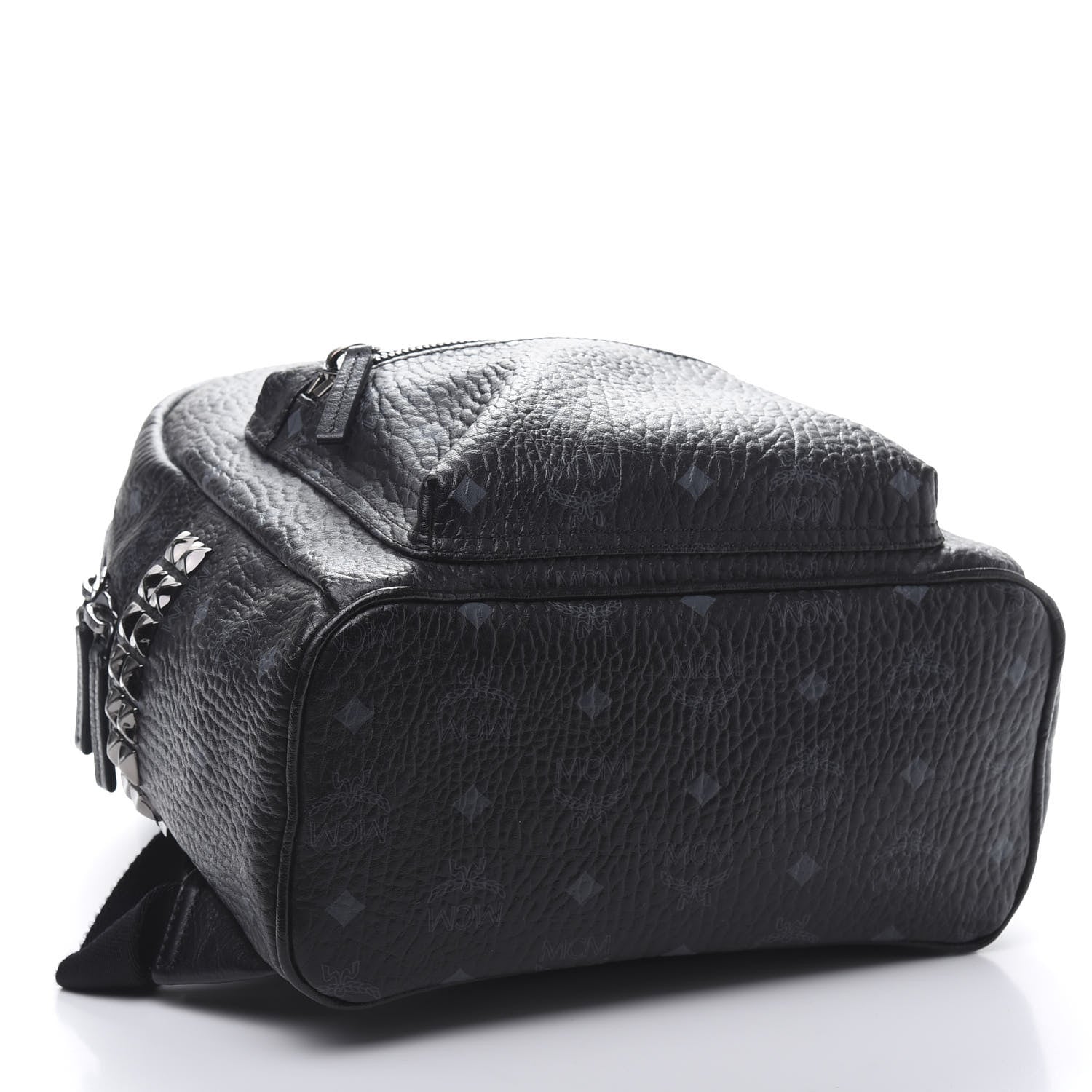 MCM Visetos Small Side Stud Stark Backpack Black 3 of 9